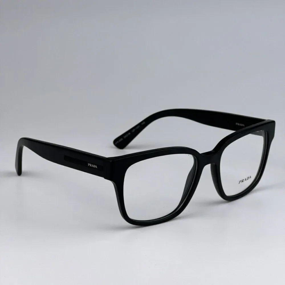 NEW Prada PRA09V 12P1O1 Matte Black Square Unisex Eyeglasses VPR A09